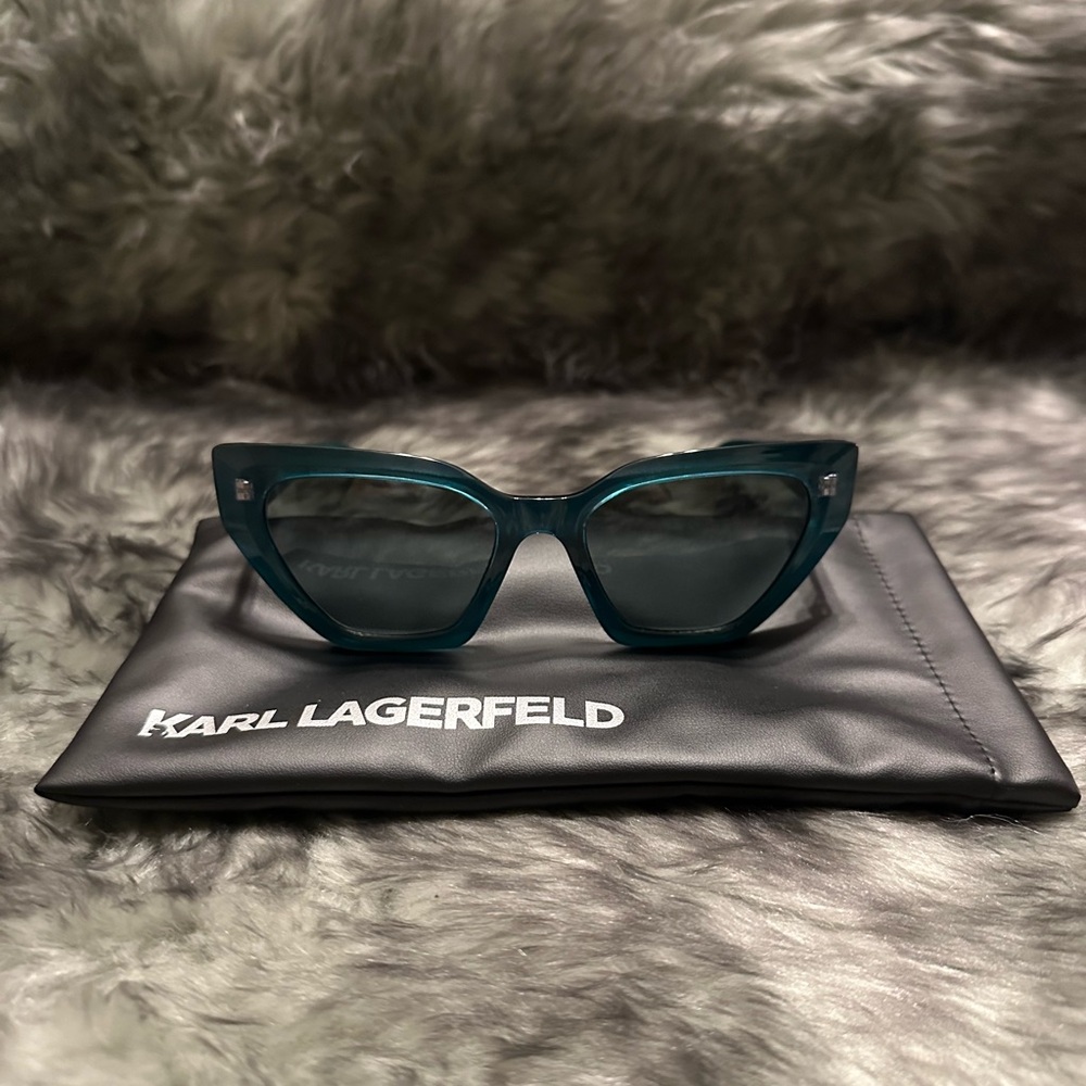 Karl Lagerfeld Teal Cat-Eye Sunglasses